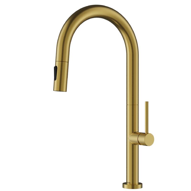 Karran Brynford Single Handle Pull-Down Sprayer Kitchen Faucet - Spot-Free Brushed Gold
