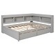 preview thumbnail 7 of 7, Full Bed with L-shaped Bookcases and Dual Storage Drawers - Space-Saving Design