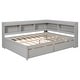 preview thumbnail 15 of 24, Modern Bed Frames with L-shaped Bookcases and Drawers