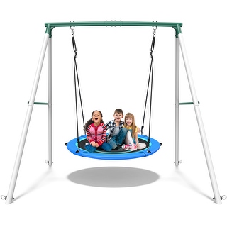 500lbs Heavy Duty Swing Sets With 50 Inch Saucer Swing for Kids