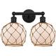 Option Matte Black / White Glass with Brown Rope