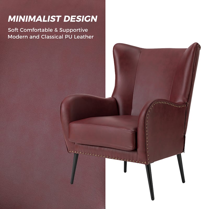 Invidiae Wooden Upholstered Armchair with Metal Legs