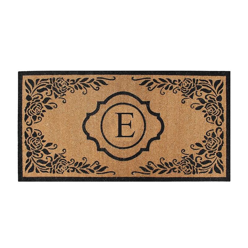 A1HC Hand Crafted Entry Flocked Coir Monogrammed Welcome Entrance Doormat 36"x72" - E