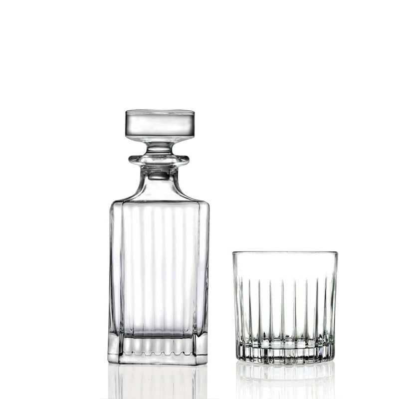 Glass Whiskey Decanter 7 Piece Set-25Oz Decanter& 6-10.5oz DOF Tumbler - 10.5 Oz.