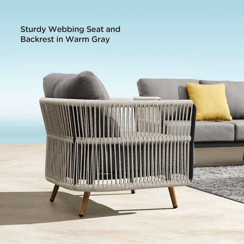 HIGOLD BAY 4-Piece Outdoor High-Back Seating Conversation Set with Cushions, Aluminum - 4 Pieces