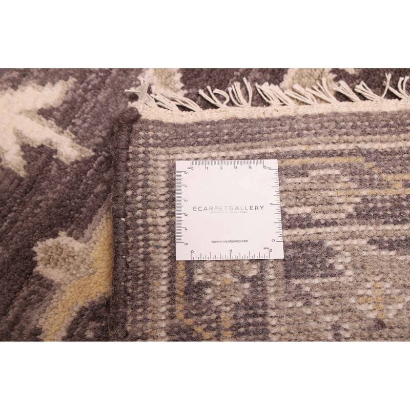 ECARPETGALLERY Hand-knotted Royal Oushak Dark Grey Wool Rug - 9'1 x 12'0