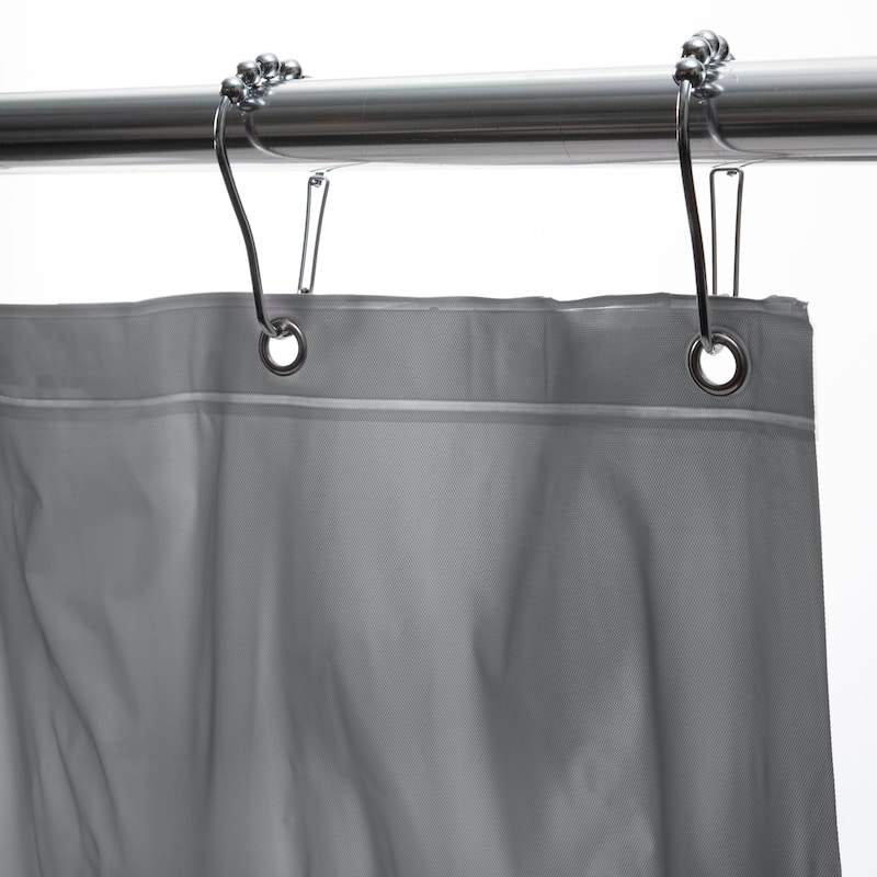 Bath Bliss Heavy Grommet Silver Shower Liner