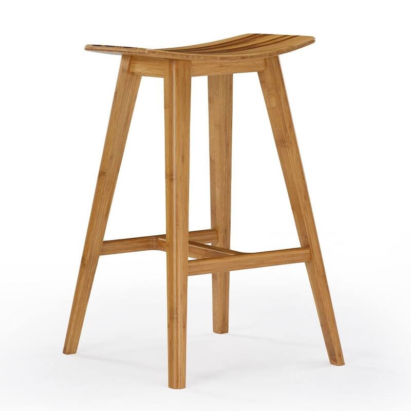 Tigris Counter Height Stool, Caramelized With Exotic Tiger Inlay, (Set of 2)