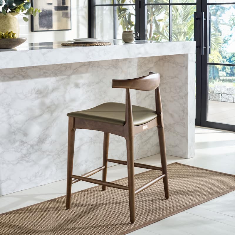 SAFAVIEH Home Elbow Counter Stool - 21"W x 21"D x 34"H