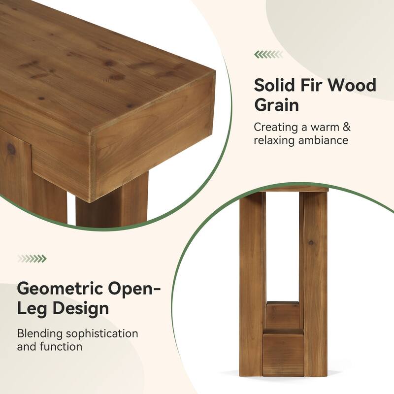 Solid Wood Console Table, 55-Inch Farmhouse Sofa Table