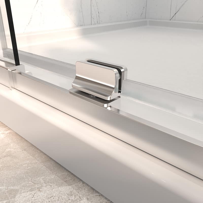 Modland 48"x71" Pivot Swing Semi-Frameless Shower Door with 1/4" Tempered Clear Glass