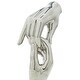 preview thumbnail 5 of 8, Silver Polystone Hands Decorative Sculpture - 5 x 4 x 13