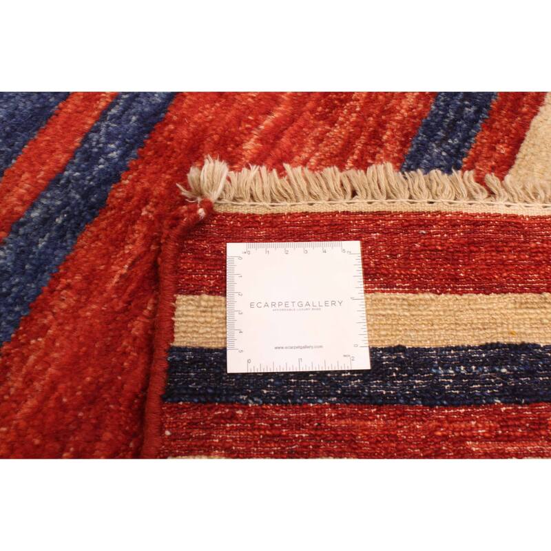 ECARPETGALLERY Hand-knotted Peshawar Ziegler Navy, Red Wool Rug - 4'3 x 5'10