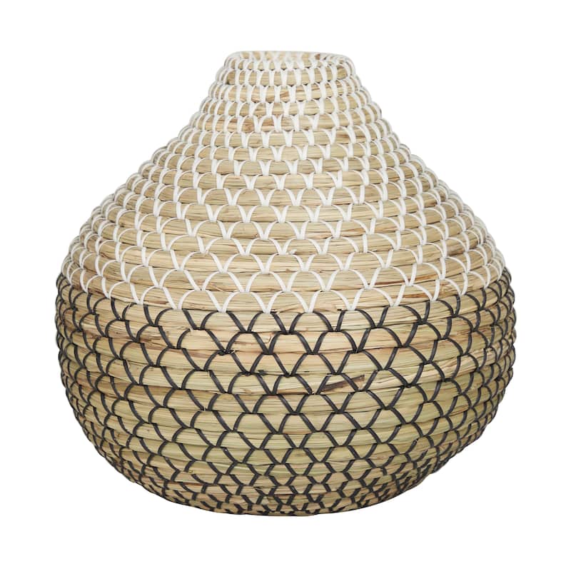 Seagrass Handmade Woven Decorative Vase - Brown - Roche River Decor