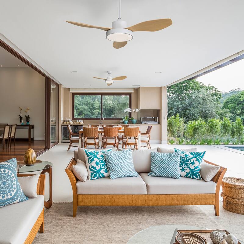 Sofucor 47 Inch Ceiling Fan with Light,Large Dimmable Memory LED,6 Speeds 5500CFM High Velocity Timer Reversible,ETL - 47 Inches