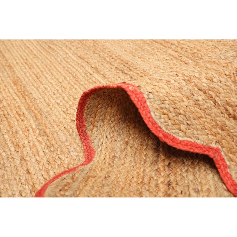 ECARPETGALLERY Braided Weave Palas Denizli Tan Jute Rug - 2'7 x 6'6