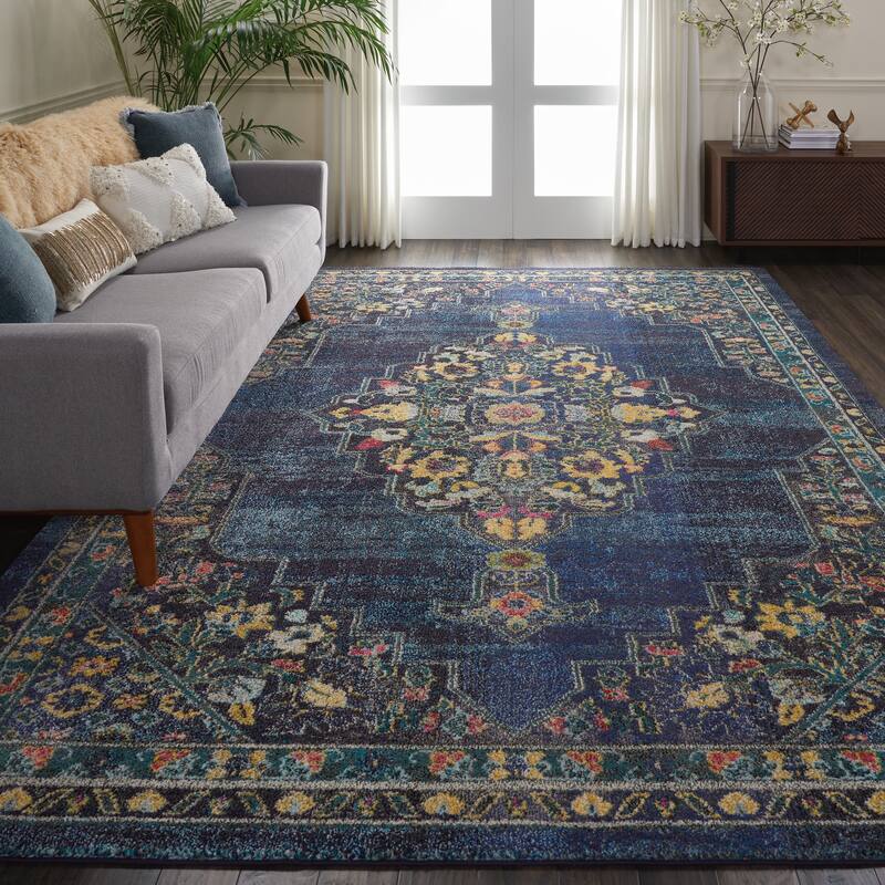 Nourison Passionate Persian Vintage Medallion Area Rug - 7'10" x 10' - Dark Blue/Multi - Rectangle