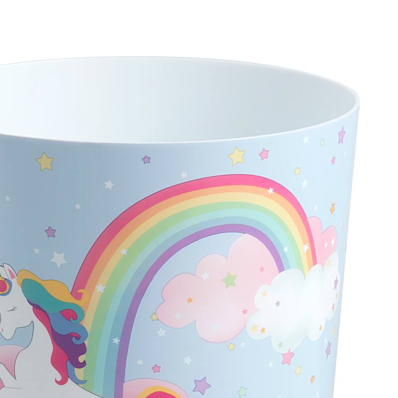 Unicorn and Rainbow Wastebasket