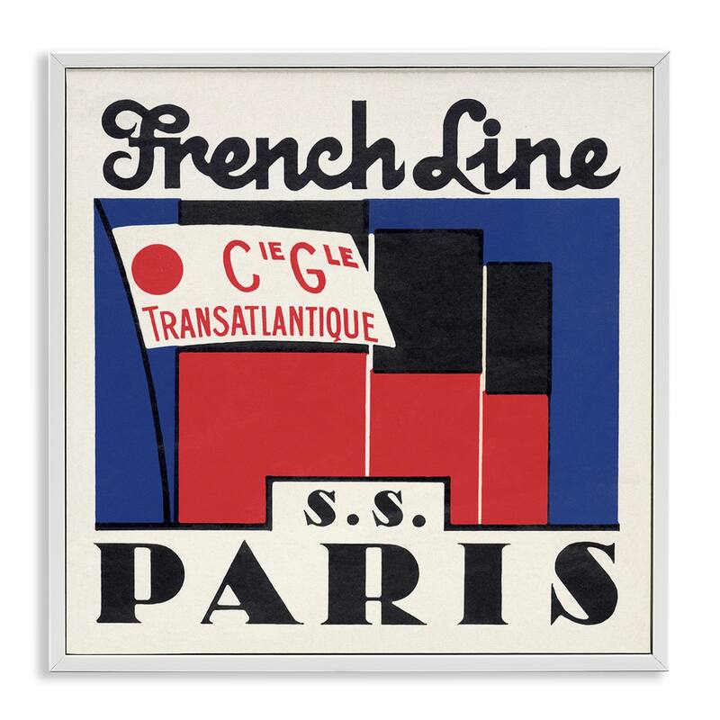 Stupell SS Paris Vintage Banner Framed Giclee Art Design By Phillipa Katz - 17 x 17 - White