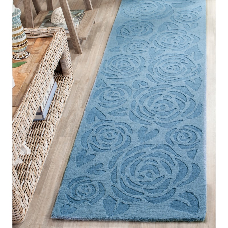 Martha Stewart by SAFAVIEH, Block Print Rose Handmade Wool Area Rug