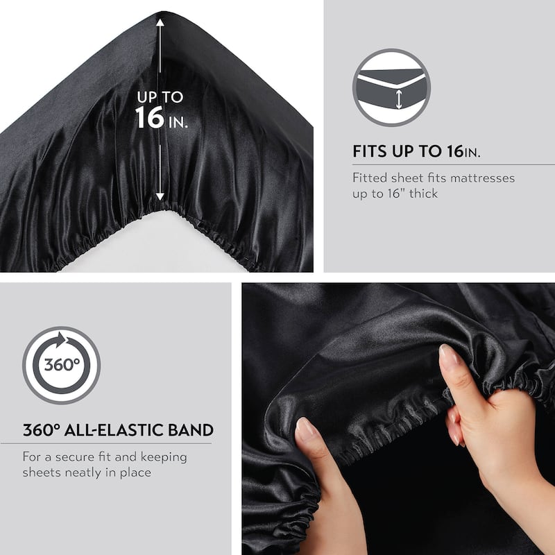 Madison Park Essentials Satin Luxury 6 PC Sheet Set