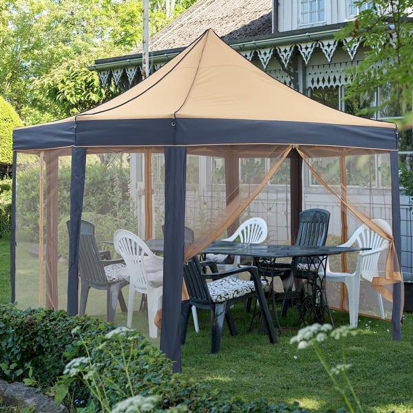 10x13 FT Outdoor Gazebo Pop Up Canopy with Mosquito Net - 10×13FT - Bed ...