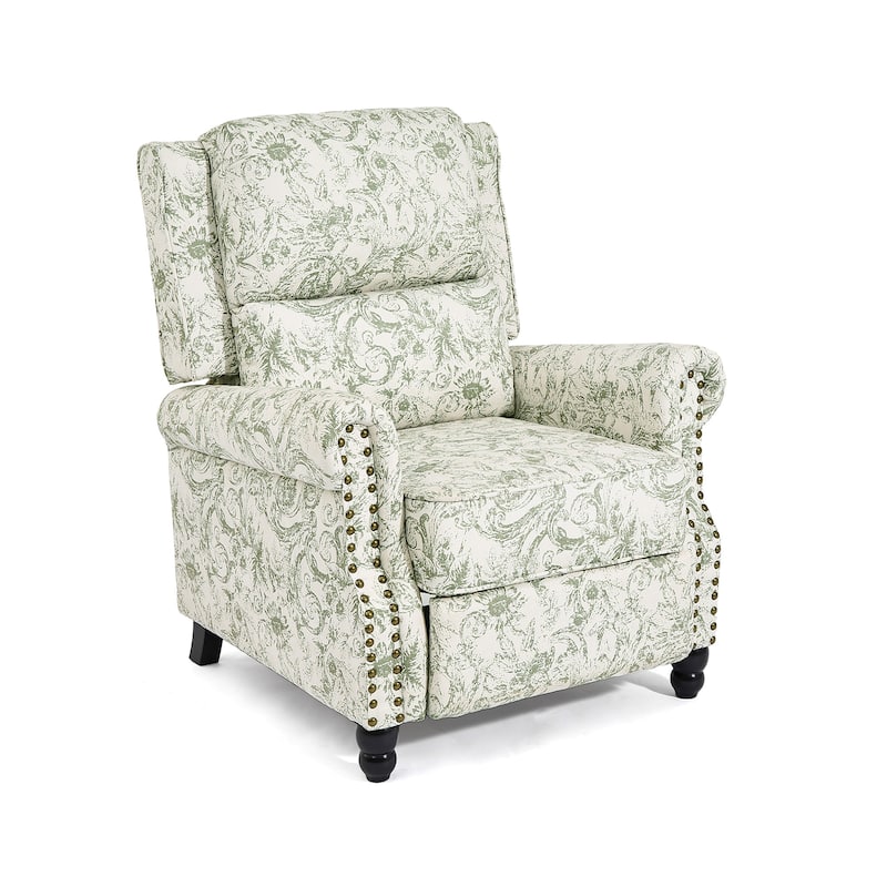 Nail-head Padded Seat Pushback Recliner Chair