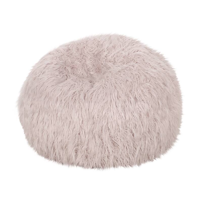Mosier Modern Glam Faux Fur Bean Bag by Christopher Knight Home