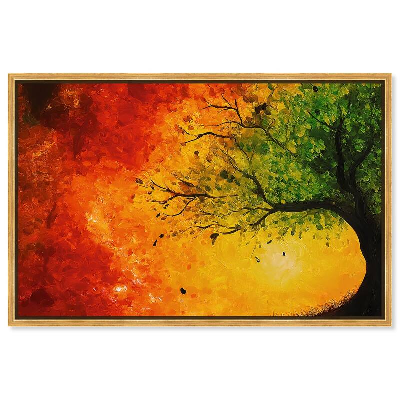 Fire and Ice Tree I Canvas by Art Remedy - Gold - 45" x 30"