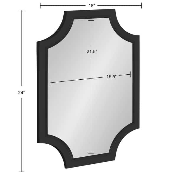 dimension image slide 12 of 18, Kate and Laurel Hogan Scalloped Wood Framed Mirror