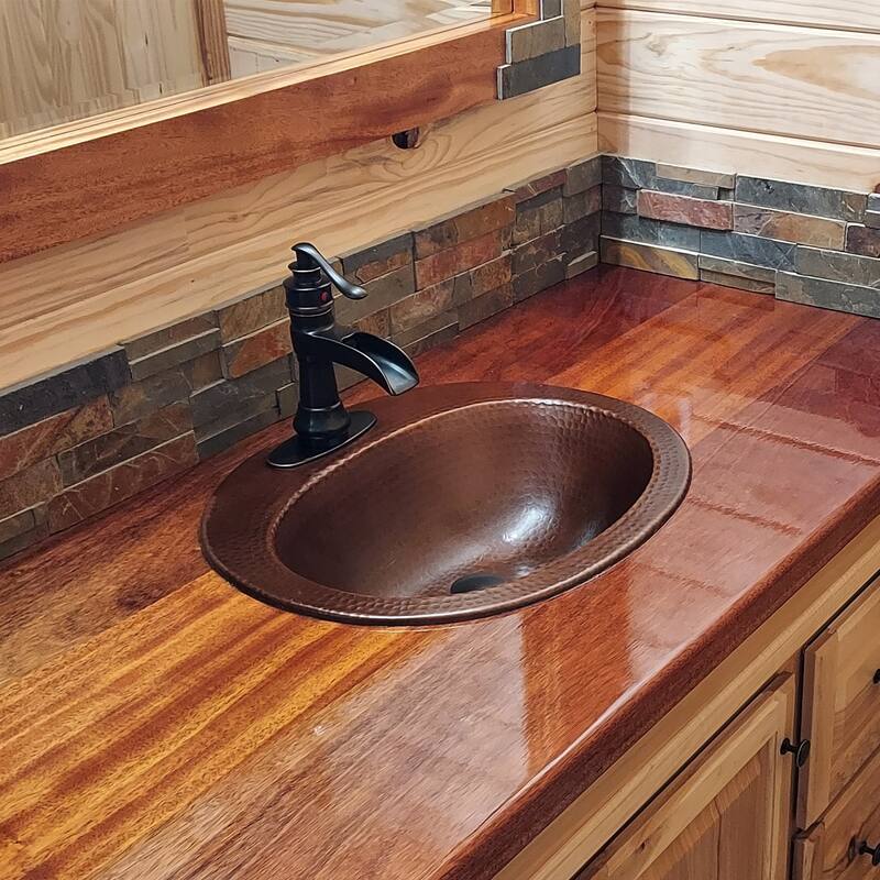 Seville 20" Drop-In Bathroom Sink in Aged Copper
