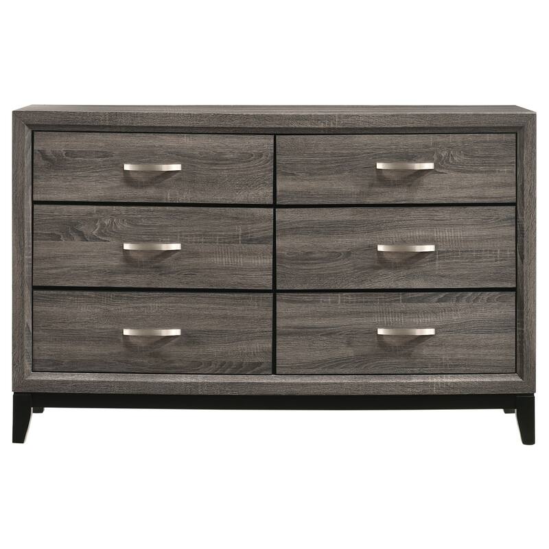 Watson Transitional Wood 6-drawer Dresser Grey Oak