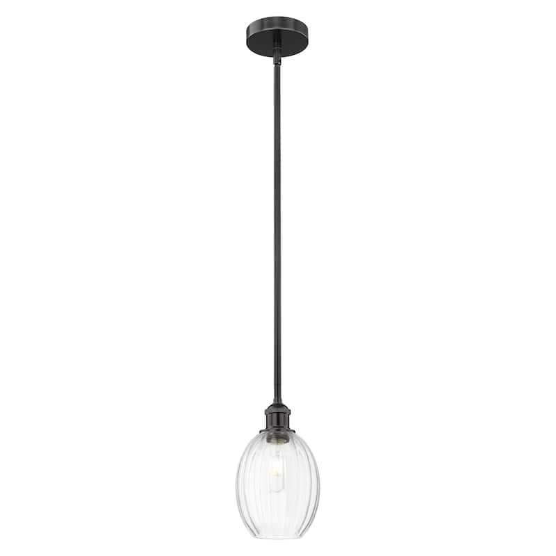 Innovations Lighting Endless Possibilities Edison - Preston - 1 Light 6" Bulb Shade Stem Hung Mini Pendant - Clear/Matte Black