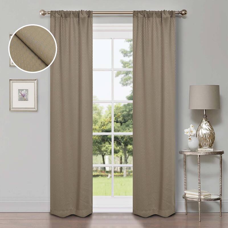 Superior Shimmer Washable Room Darkening Curtains, Set of 2 Panels - 26" x 84" - Olive Green