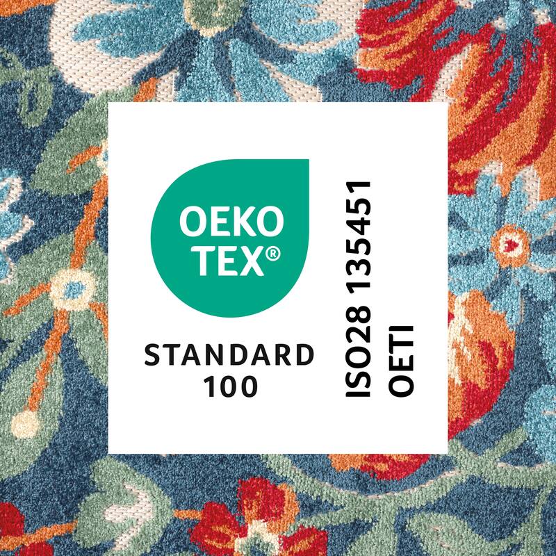 TOWN & COUNTRY EVERYDAY Hibiscus Bloom Modern Floral Indoor Outdoor Area Rug, UV Fade Resistant, High-Low Pile