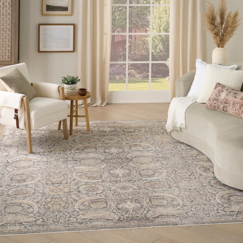Nourison Antique Fusion Indoor only Persian Area Rug - Charcoal/Multicolor - 8' x 10'