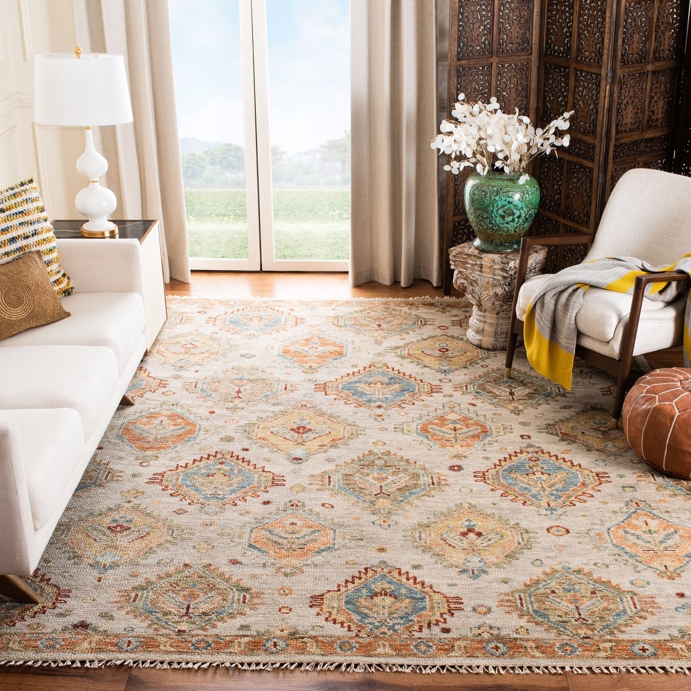 SAFAVIEH Handmade Samarkand Desirae Traditional Tribal Rust/Brown Wool Rug