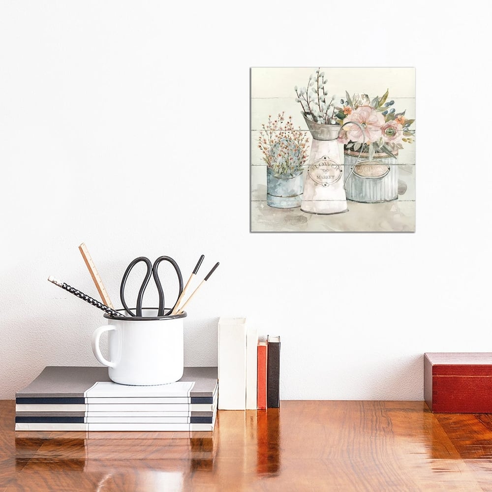 iCanvas "Shiplap Flower Market" by Carol Robinson Canvas Print