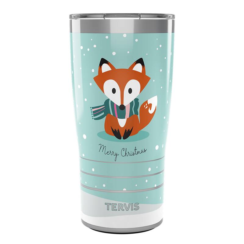 Tervis Traveler Christmas Holiday Fox Triple Walled Insulated Travel Tumbler, Stainless Steel - 20oz - 20oz