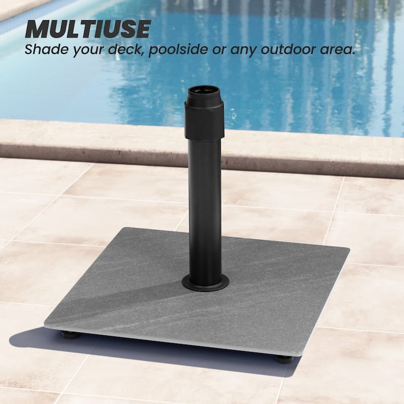 30lb Steel Umbrella Base Holder Square Weighted Stand for Outdoor Market Umbrella - 17.72" x 17.72"