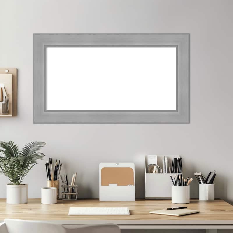Amanti Art Vista Brushed Nickel Framed Dry Erase Magnetic Board