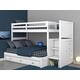 preview thumbnail 2 of 8, OS Home and Office Furniture Solid Pine Mission Staircase Twin over Full Bunk Bed with Seven Drawers in Casual White