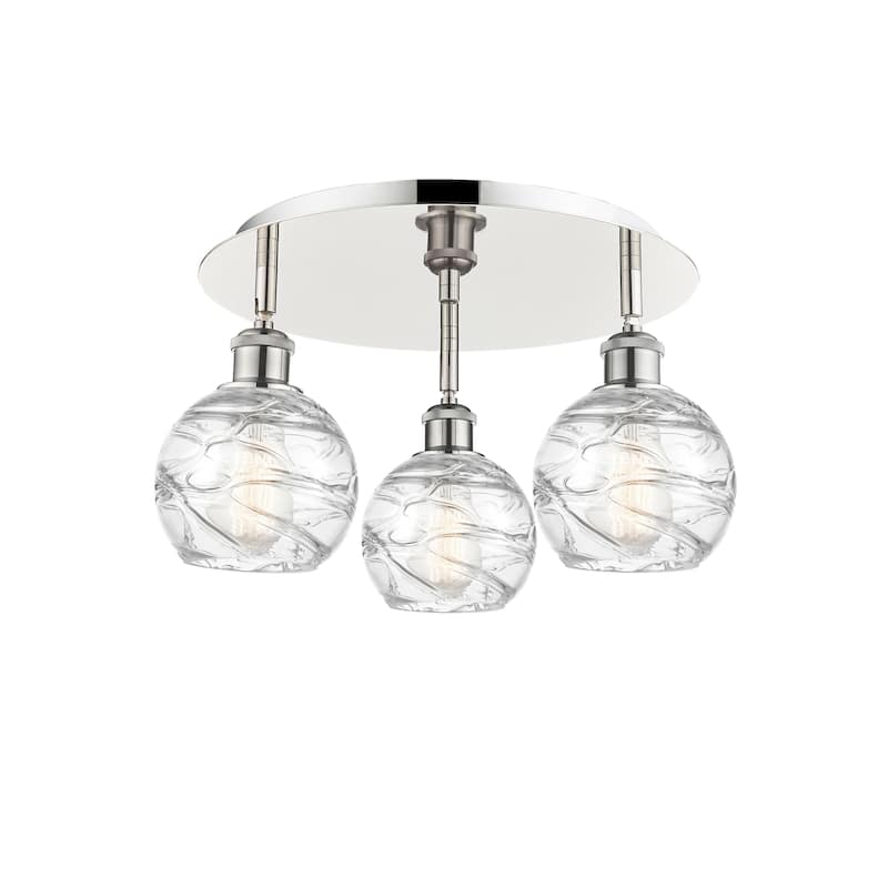 Innovations Lighting Athens Deco Swirl - 3 Light 18" Flush Mount