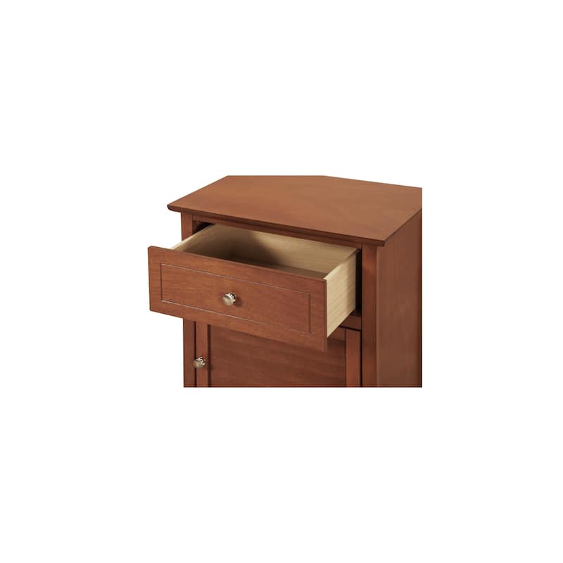 Oak Nightstand 28x23x17 with Three Spacious Drawers, Contemporary Bedside Table for Bedroom Storage and Modern Decor