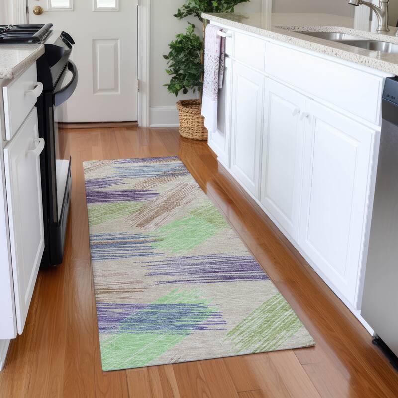 Premium Washable Super Soft Contemporary Mayfield Rug - Beige - 2'3" x 7'6"