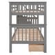 preview thumbnail 8 of 42, Multi-Functional Twin Over Twin Bunk Bed with 3 Drawers, Storage Stairs, Armrest and Full-Length Guardrails for Kids