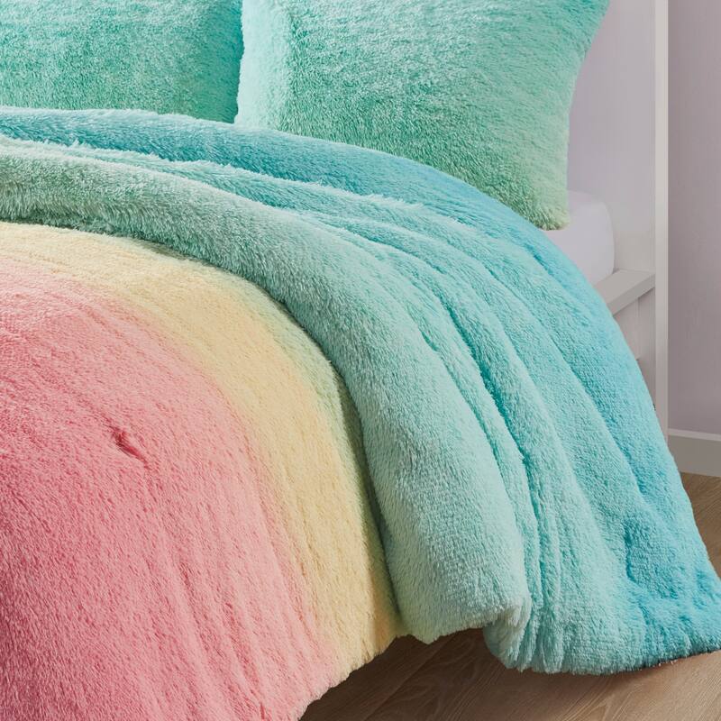 Intelligent Design Talia Ombre Shaggy Faux Fur Comforter Set