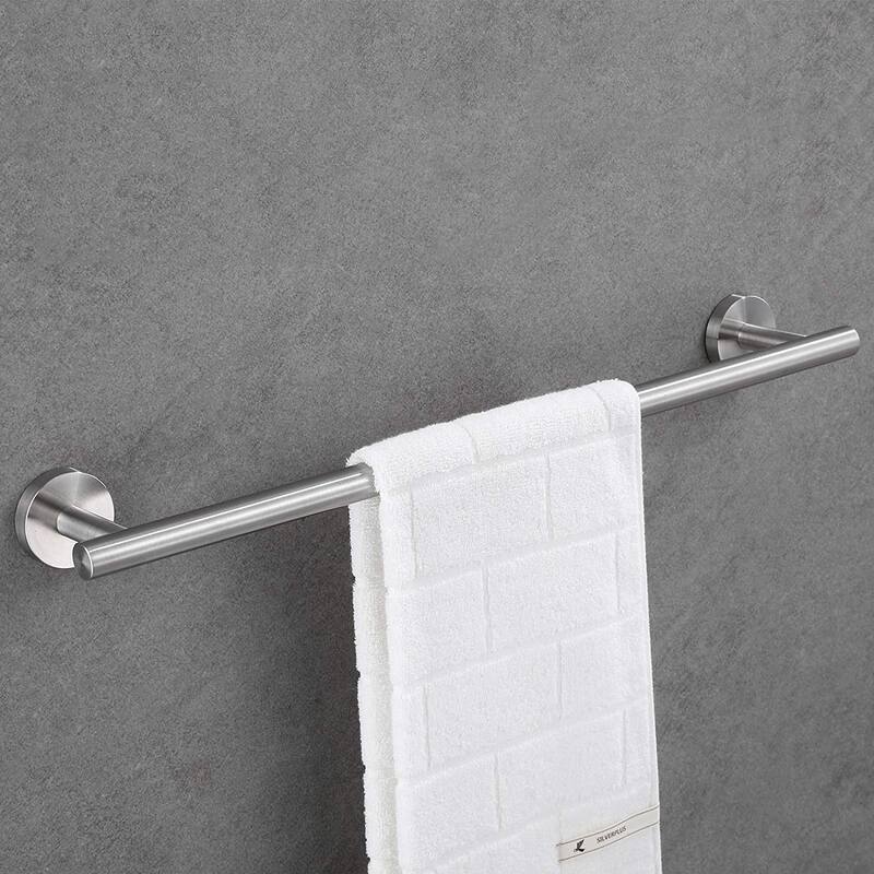 Interbath 6 Piece Stainless Steel Bathroom Towel Rack Set Wall Mount