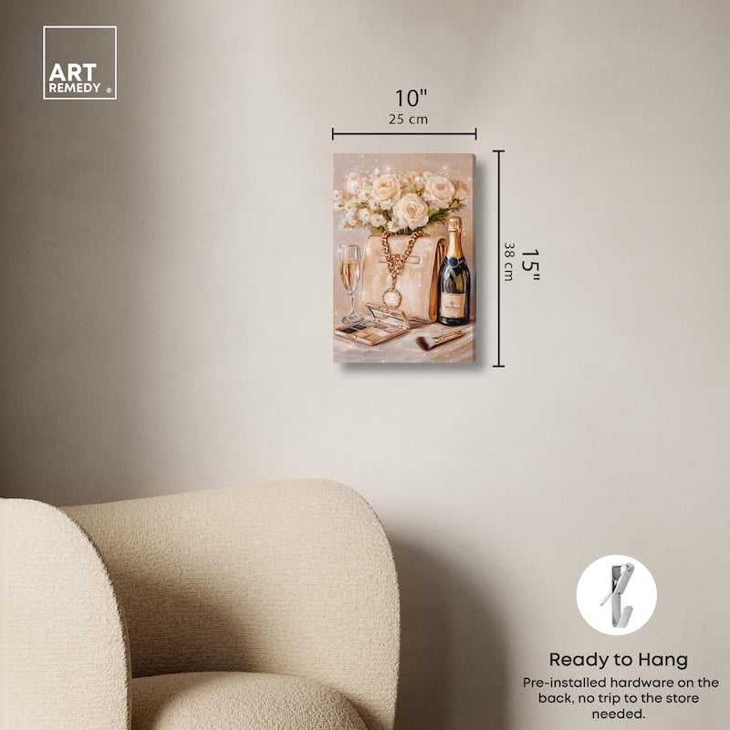 Make Up Drinks and Glam Canvas by Art Remedy, Gallery Wrapped