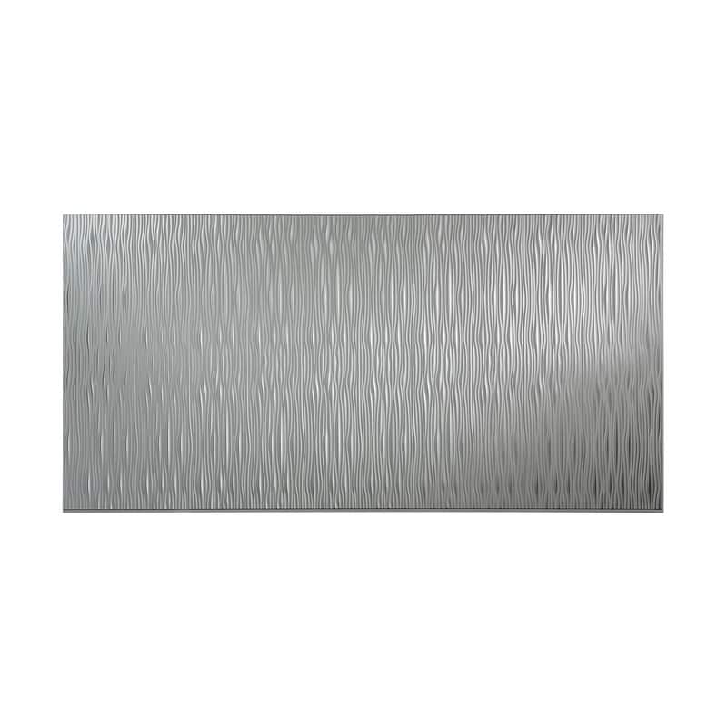 FASÄDE Waves Vertical 4-foot x 8-foot PVC Wall Panel in Argent Silver - 4 x 8